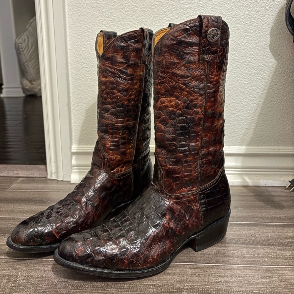 Rogers Boots  Men's Alligator Brown Cowboy Boots Size USA 10.5